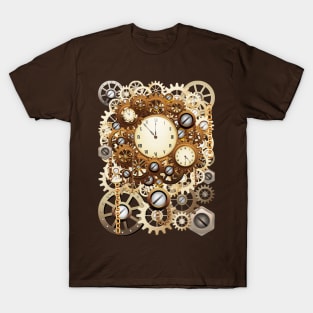 Steampunk Clocks and Gears Vintage Style T-Shirt